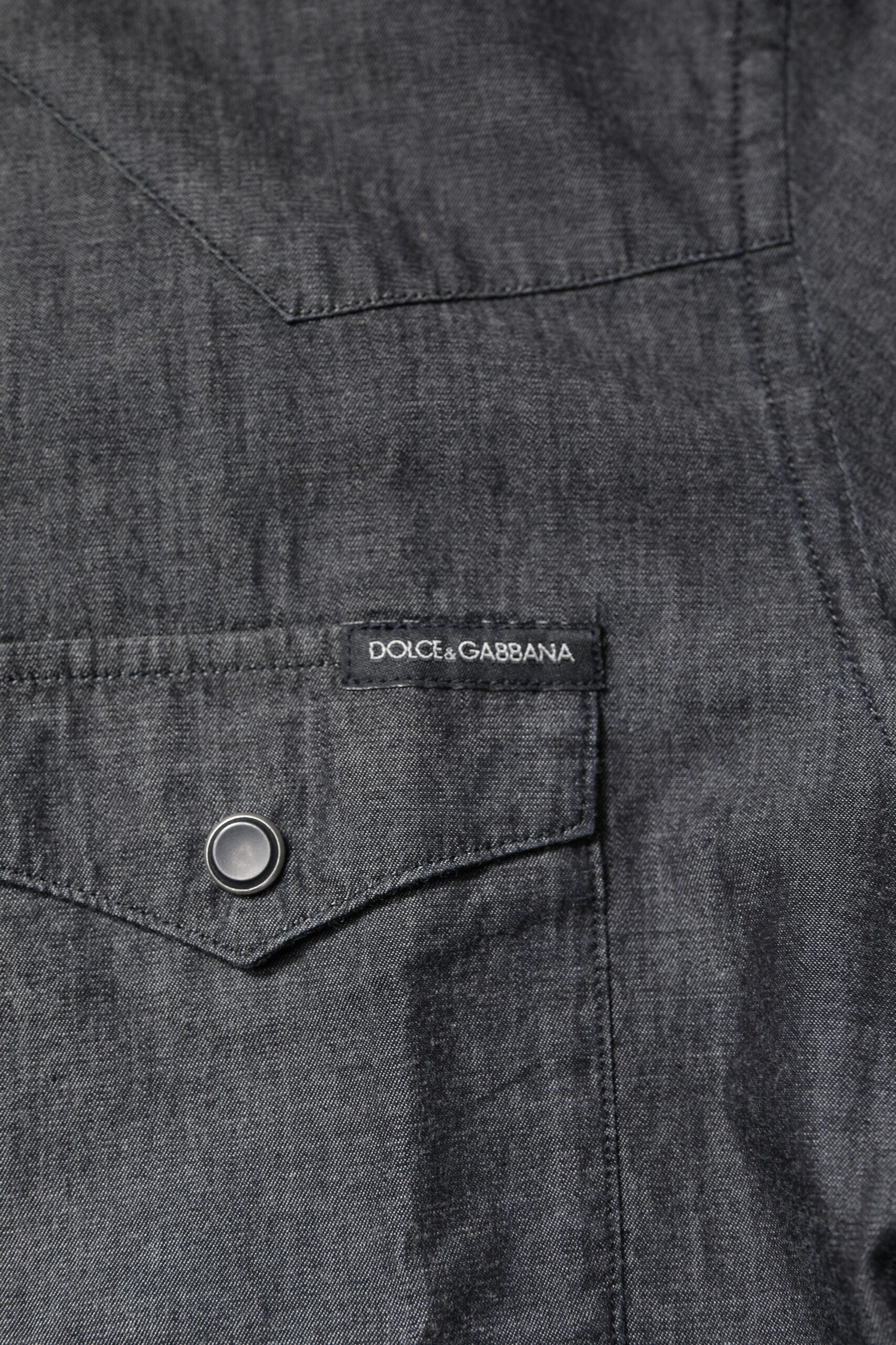 Dolce & Gabbana grey long-sleeved cotton casual shirt